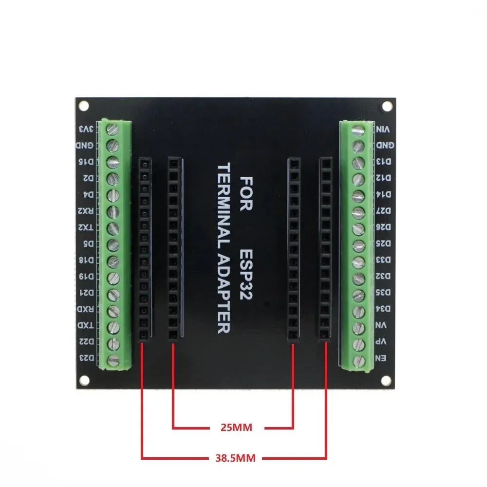 Breakout board för ESP32 Devkit V1 med skruvterminaler
