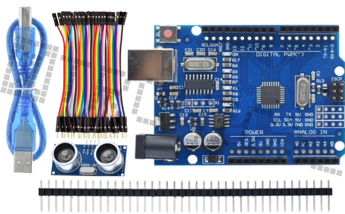 Starter Kit för Arduino Uno R3 med HC-SR04 avståndssensor och Dupont-kablar