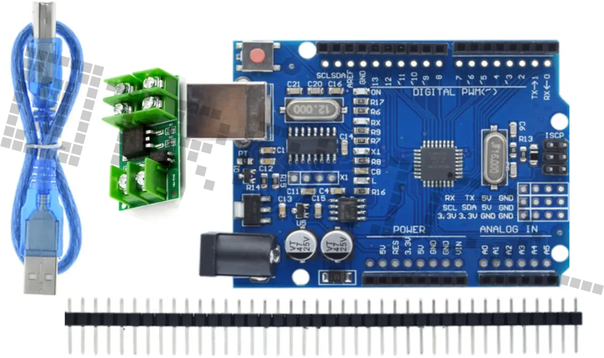 Starter Kit för Arduino Uno R3 med Mosfet-modul & 40-delars Dupont-kabelset (male-male)