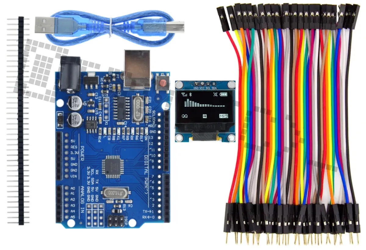 Startkit för Arduino Uno R3 med 0.96 inch OLED-display & 40-delars Dupont-kabelset