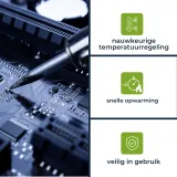 Velleman Lödstation 50W - Justerbar Temperatur 175°C till 480°C – 4