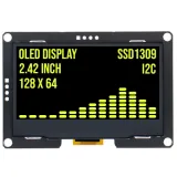2.4 tum OLED-display 128x64 Gul I2C SSD1309 3.3V – 1