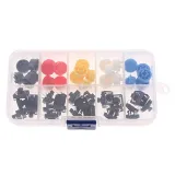 Sortiment Tryckknappar, Moment - 25 st, 5 färger, 12X12x7.3mm – 2