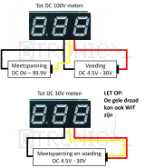 Voltmeter 0-100V - Röd, 0.56 inch, 3 Trådar – 2