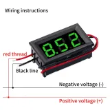 Voltmeter 3,5V-30V -  Grön, 0.56 inch, Inbyggnad – 2