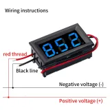 Voltmeter DC 3,5V-30V -  Blå, 0.56 inch, Inbyggnad – 2