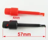 Testklämma med fjäderbelastad krok för PCB SMD IC 57 mm - Röd – 1