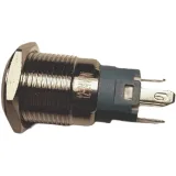 Tryckknapp | Moment - puls | 5V LED GRÖN| RVS | 16mm – 3