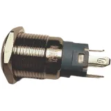 Tryckknapp | på-av self lock | 12V LED Röd | RVS | 16mm – 3
