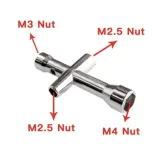 Mini fyrsidig hylsnyckel M2.5, M3, M4 – 1