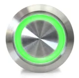 Tryckknapp | Moment - puls | 5V LED Grön | RVS | 12mm – 3