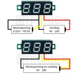 Voltmeter 0V-100V Grön – 3