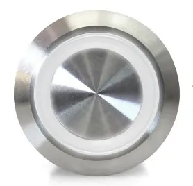 Tryckknapp | på-av self lock | 12-24V LED Vit | RVS | 16mm