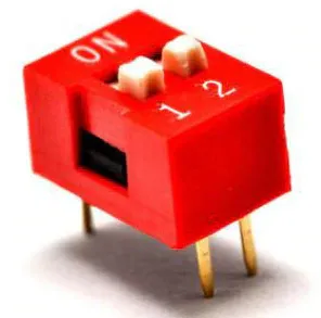 2-polig dip switch 2,54 mm