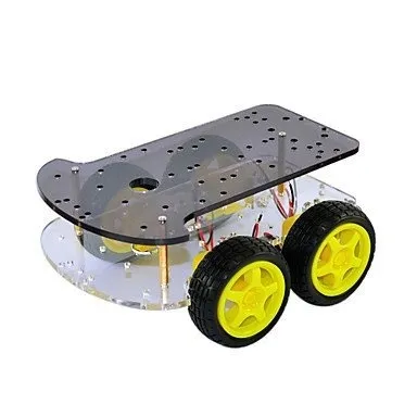 Chassi med 4 hjul och 4 TT-motorer robotbas DIY