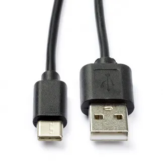 USB-A till USB-C-kabel 30 cm kort svart