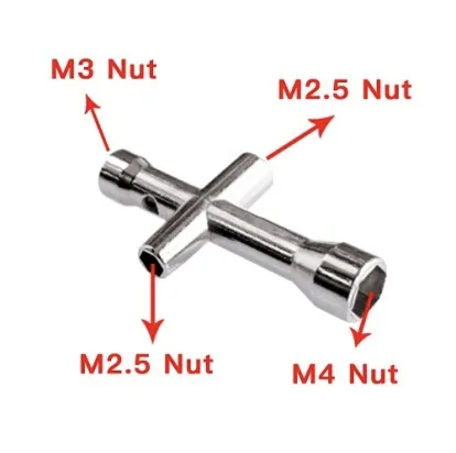Mini fyrsidig hylsnyckel M2.5, M3, M4