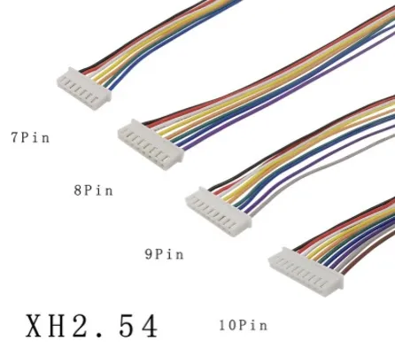 10-polig Connector/Terminal-kabel, 1-sidig - male, 26AWG 20cm, XH2.54mm