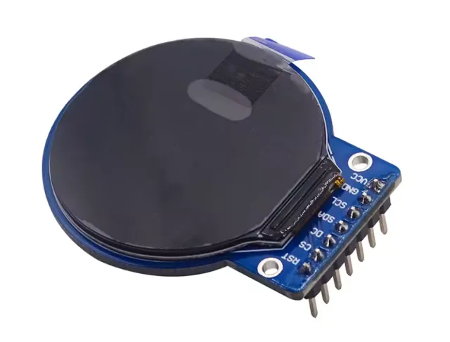 1,28″ rund TFT LCD 240×240 (GC9A01, SPI) för Arduino