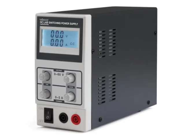 Velleman laboratorieaggregat, switchat, reglerbart, 0-60 VDC/0-5 A