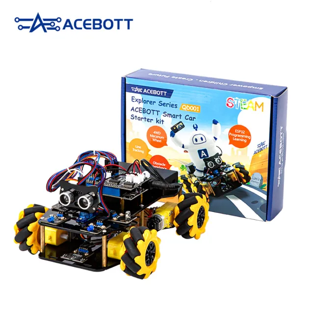 ACEBOTT ESP32 Robotbil med 4x4 hjul mecanumdrift | Byggsats | STEM