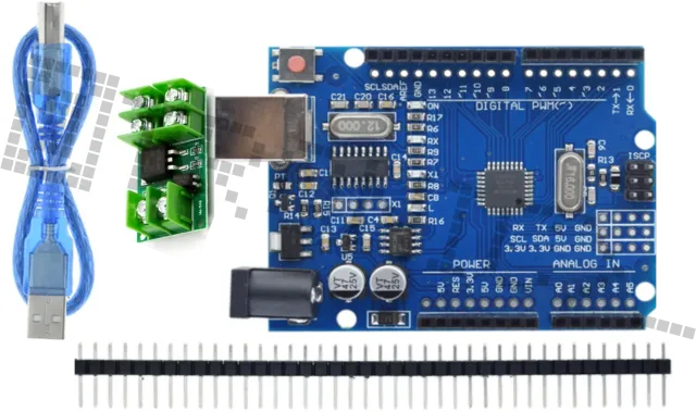 Starter Kit för Arduino Uno R3 med Mosfet-modul & 40-delars Dupont-kabelset (male-male)