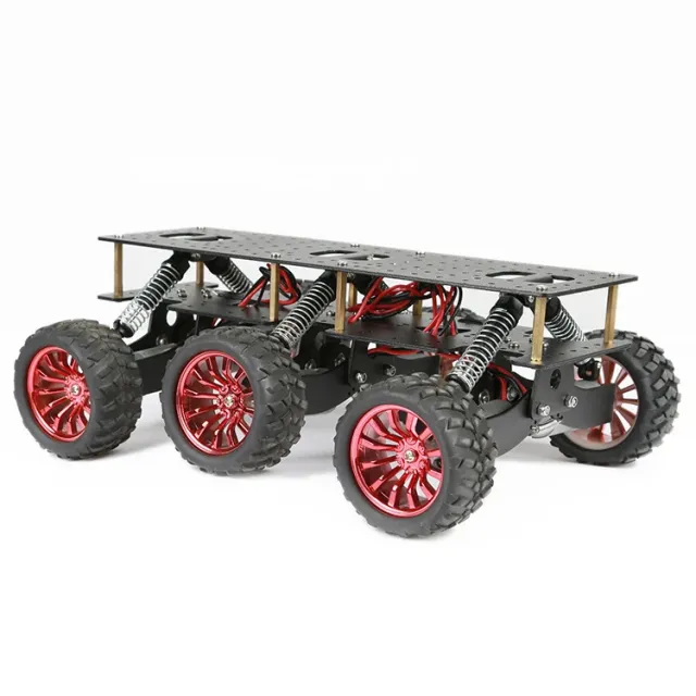 Svart off-road Chassi med 6-hjulsdrift