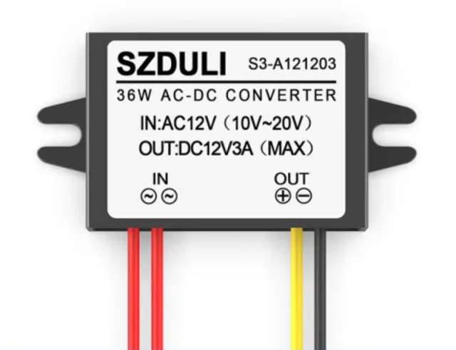 12V-20V AC till 12V DC-omvandlare 3A