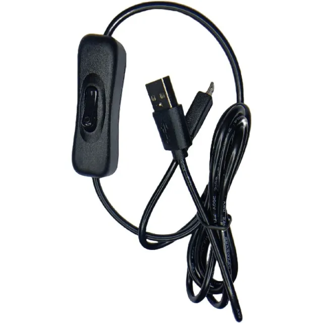 USB till Micro-USB strömkabel med PÅ/AV-brytare