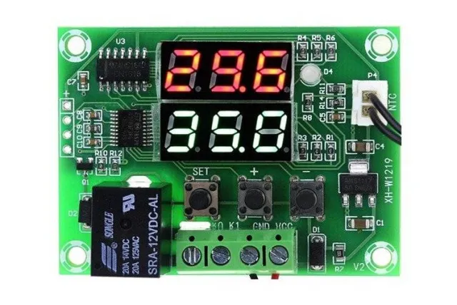 Digital termostatrelä med 2 displayer (Röd & Blå) XH-W1219