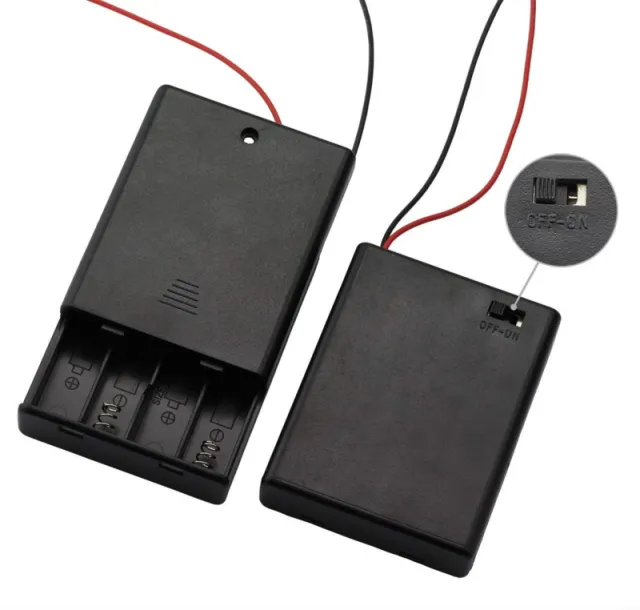4x AAA batterihållare med av/på-brytare (6V)