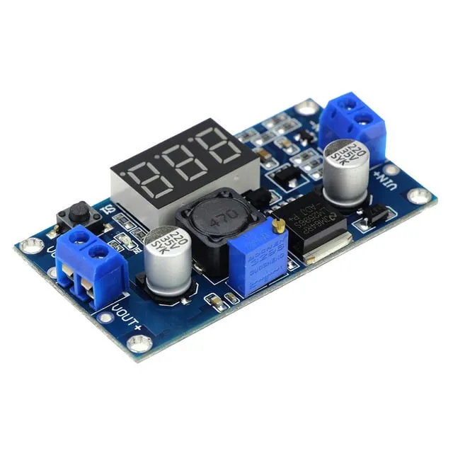 LM2596S Justerbar Step-Down 4-40V -> 1.25-37V med inbyggd voltmeterdisplay