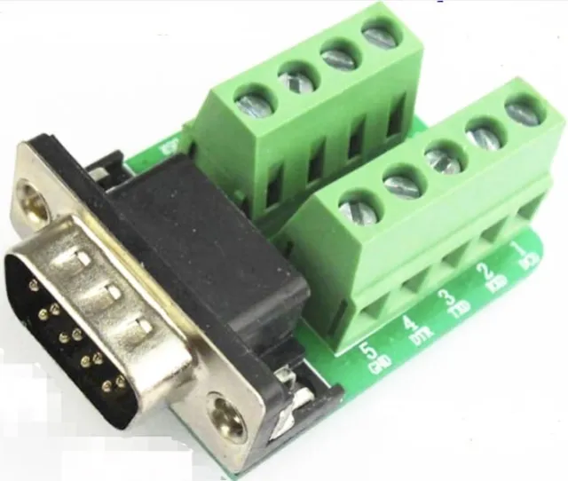 DB9 hane 9Pin kontakt breakout-terminalkort - RS232