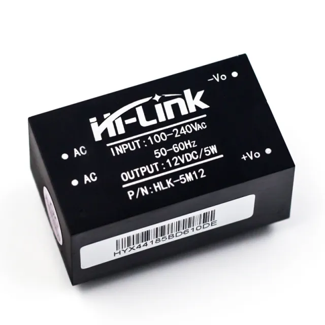 220VAC till 12VDC 0,42A omvandlarmodul HLK-5M12