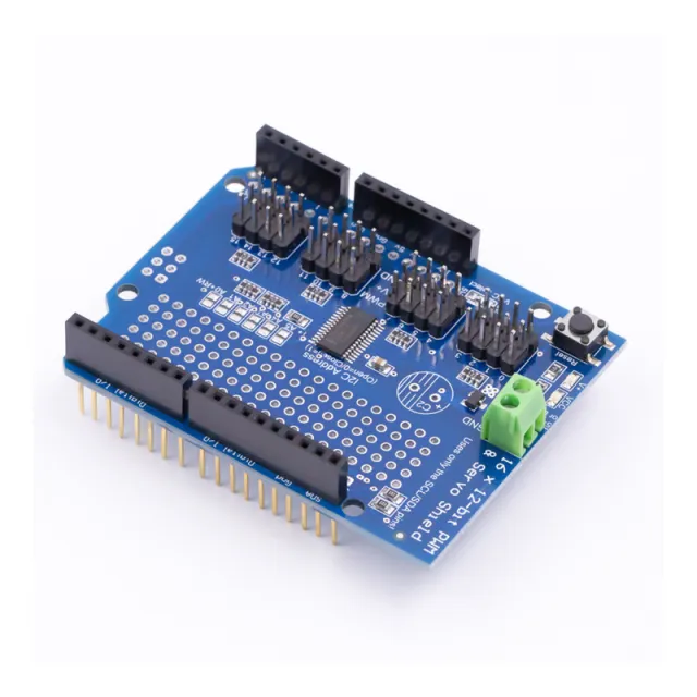 16-kanals 12-bit PWM- och servoshield med I2C-gränssnitt för Arduino UNO R3