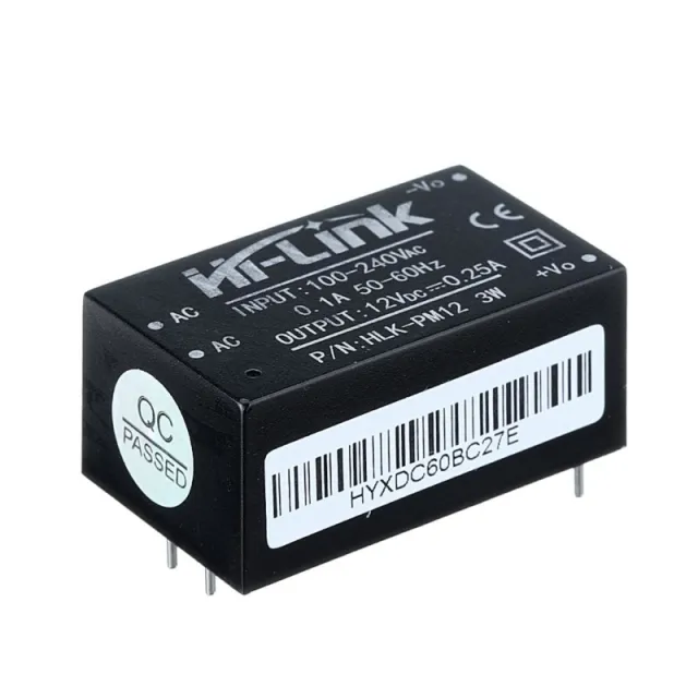 220VAC till 12VDC 0,25A omvandlarmodul HLK-PM12