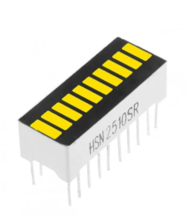 10-segments LED-stapel Gul