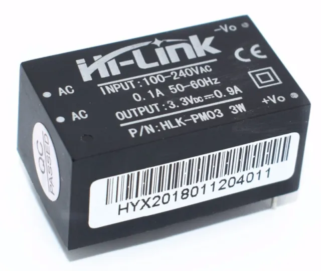 220VAC till 3,3VDC 1A omvandlarmodul HLK-PM03