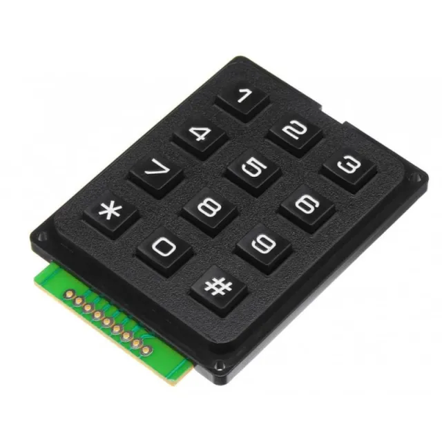 3x4 matris-knappsats svart