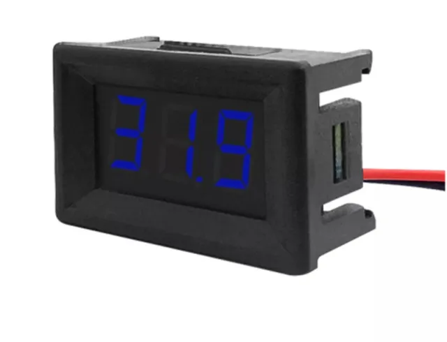 Voltmeter DC 3,5V-30V -  Blå, 0.56 inch, Inbyggnad