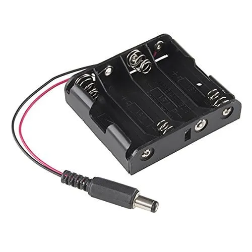 4x AA-batterihållare med DC-jack (6V)