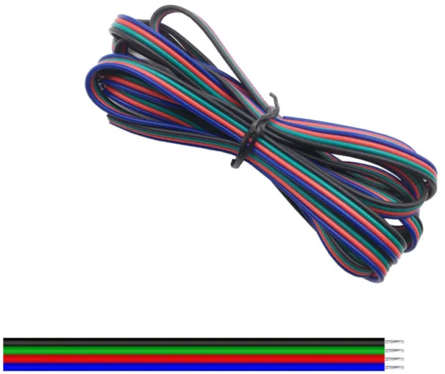 4-ledarkabel 22AWG Ø1.3mm blå / röd / grön / svart 1 meter