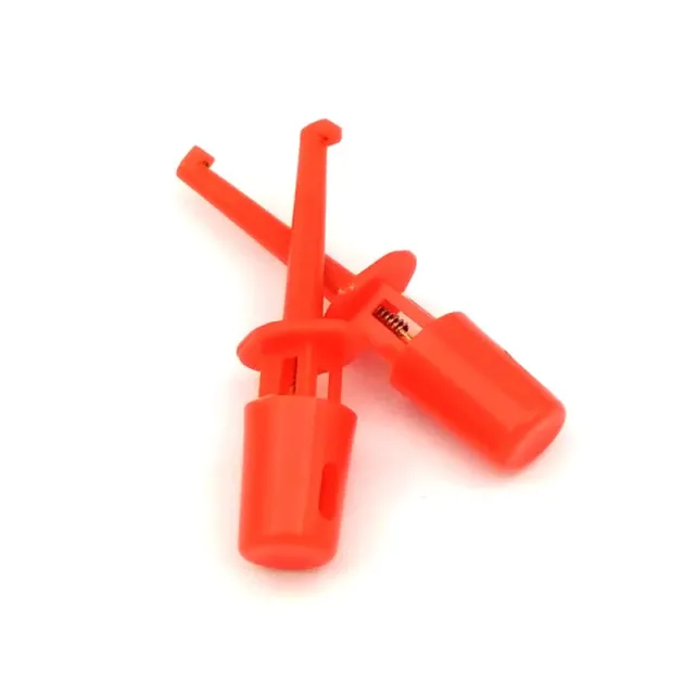 Mini testklämma med fjäderbelastad krok för PCB SMD IC 43 mm - Röd