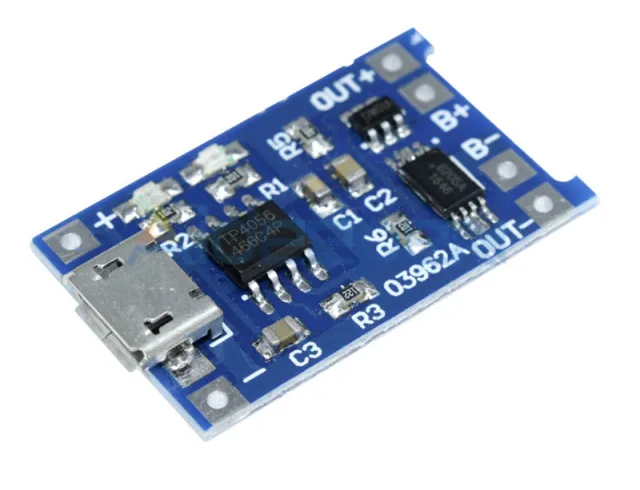 Litium 18650 Batteriladdare med Micro USB 5V 1A TP4056