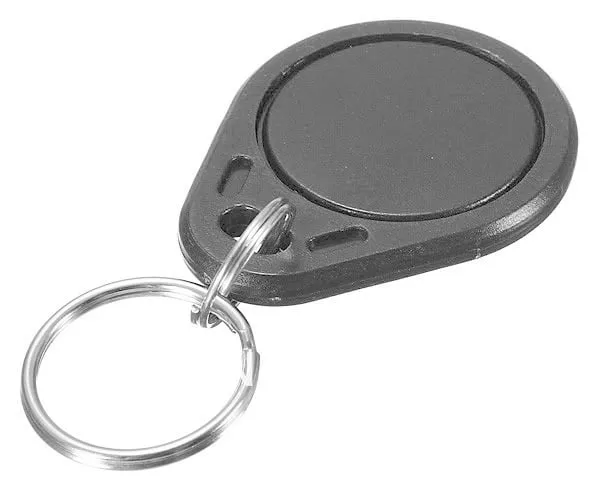 Svart | RFID-tag nyckelring droppe | 13,56Mhz | 1K S50 | Mifare Classic