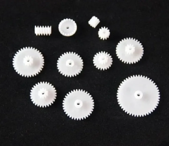 11 sorters plastkugghjul för differentialväxlar DIY för robotik