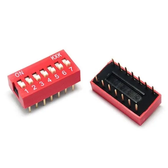 7-polig dip-switch 2,54 mm
