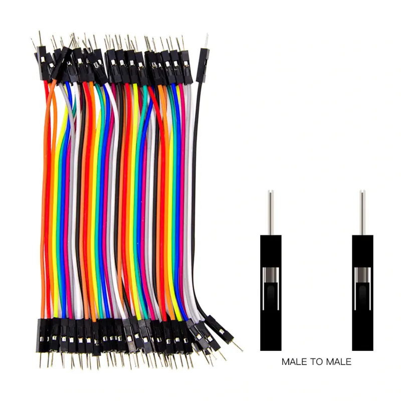 Dupont Jumper kablar 40 stycken (Male-Male) 40cm trådbyglar för Breadboard