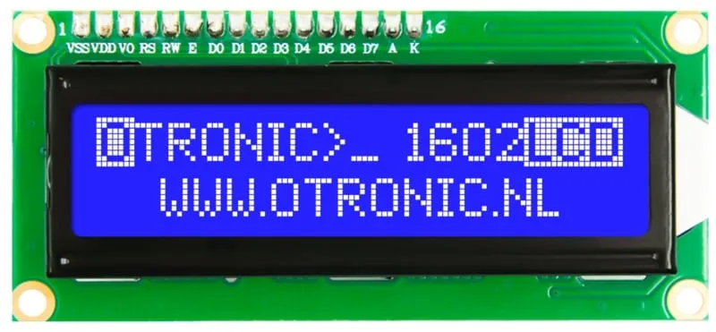 1602 LCD  blå bakgrundsbelysning med  I2C förlött