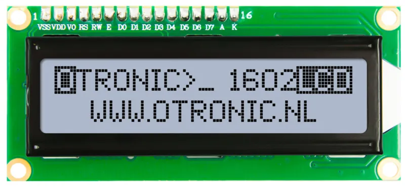 1602 LCD grå/svart med bakgrundsbelysning